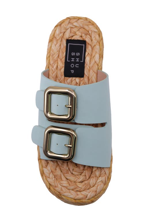 Shushop Billie Jute Slide Sandal In Green
