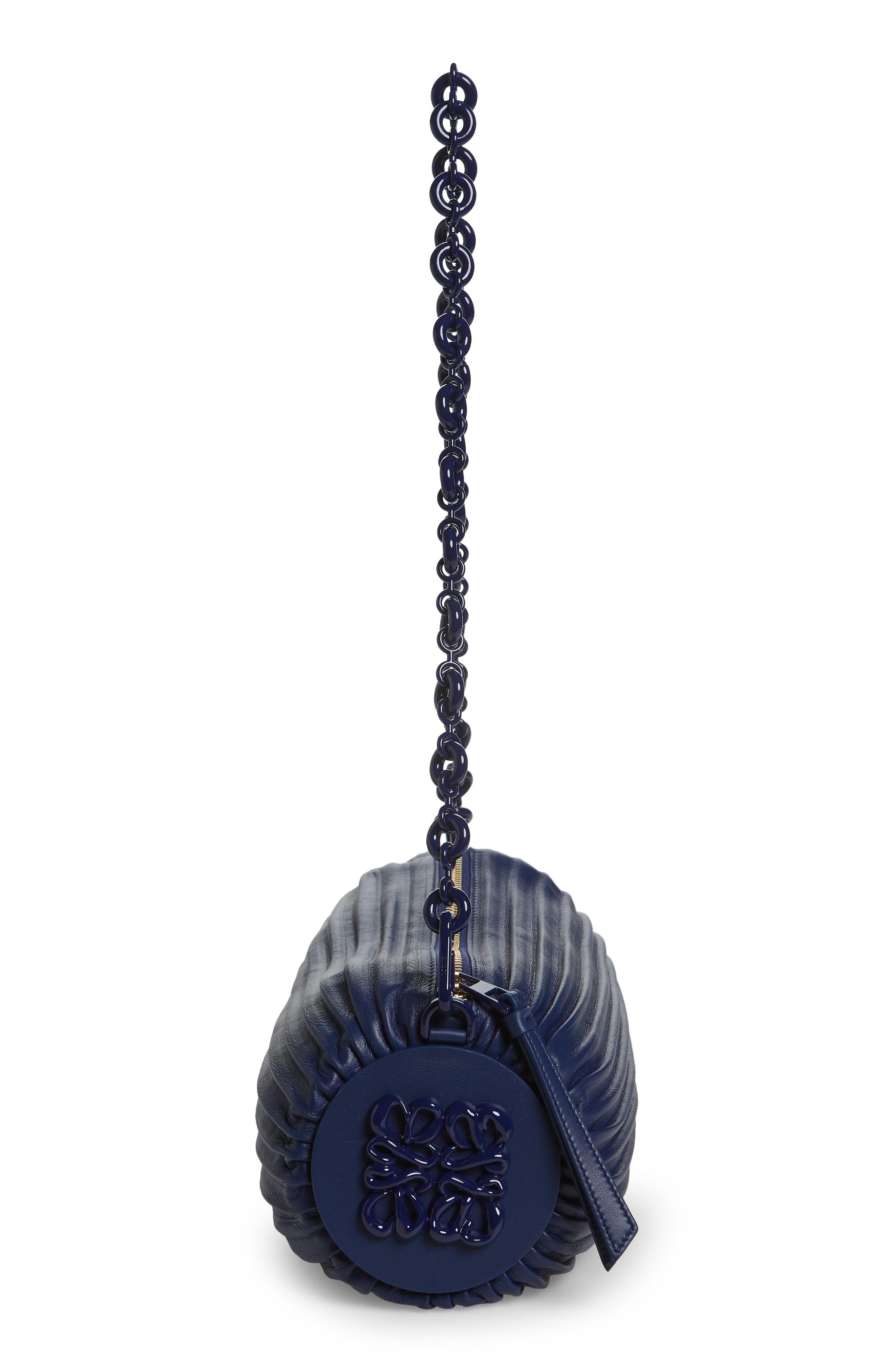 Loewe Pleated Leather Bracelet Pouch, Alternate, color, 