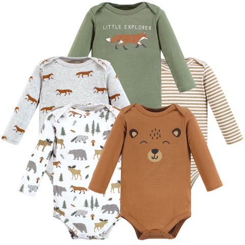 Cotton Long-Sleeve Bodysuits 5-Pack (Baby)