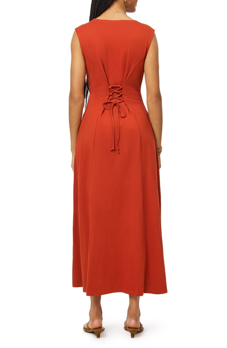 Scotch & Soda Boat Neck Sleeveless Dress, Alternate, color, Picante