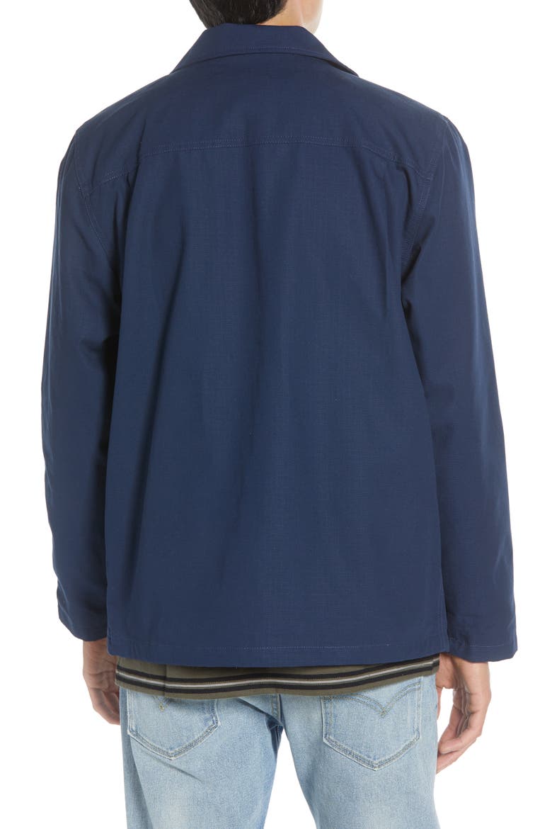 Drill Water Repellent Hooded Chore Coat, Alternate, color, GIBRALTAR SEA