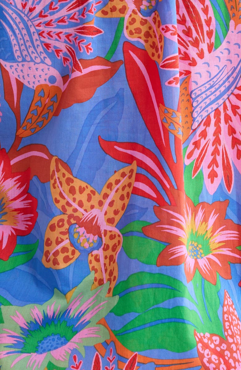 SUGARLIPS Cindal Floral Hita Ruffle Top, Alternate, color, Blue-Pink-Multi