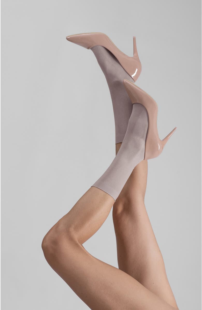 LECHERY<sup>®</sup> 2-Pack Lustrous Silky Sheer Crew Socks, Main, color, Grey