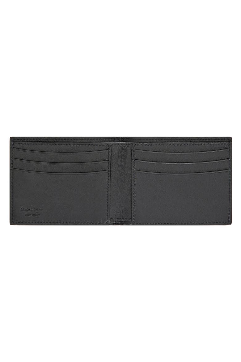 Salvatore Ferragamo Gancio Leather Bifold Wallet, Alternate, color, NERO