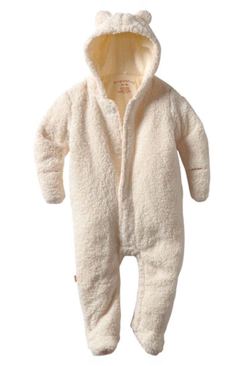Kids' Bear Fleece Bunting, Main, color, CREAM