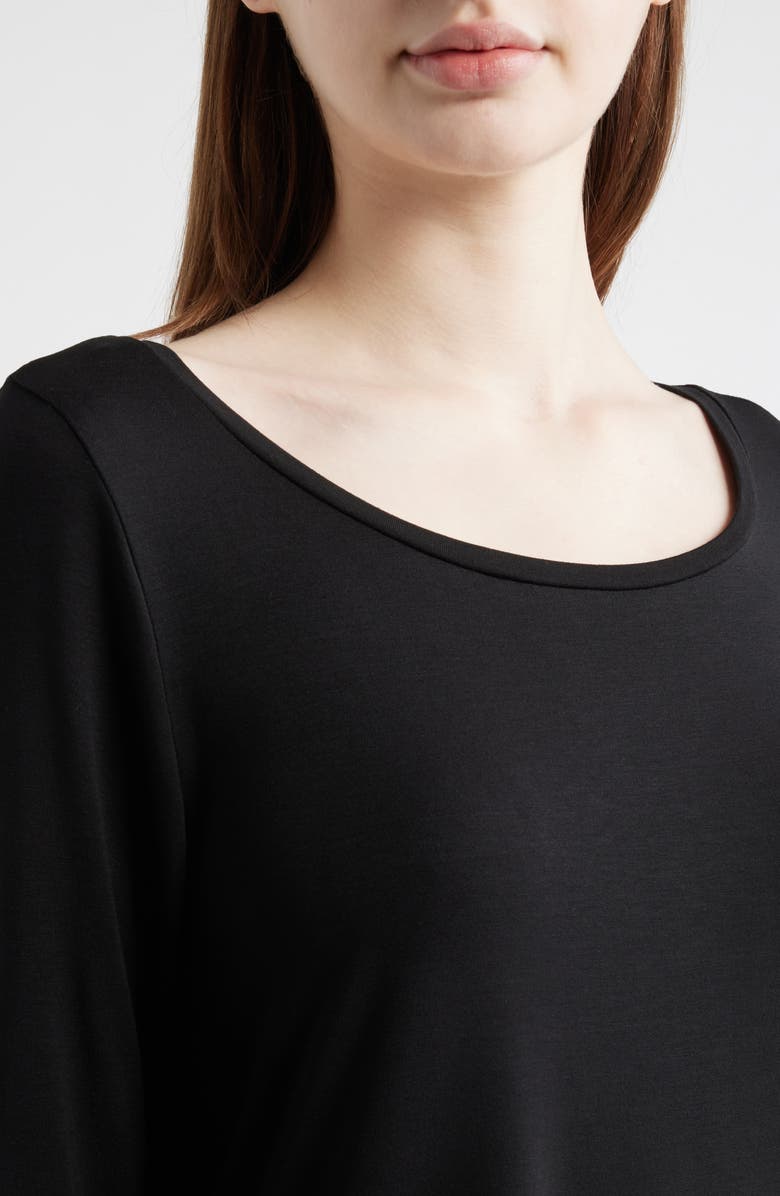 Eileen Fisher Ballet Neck Long Sleeve Tunic, Alternate, color, Black