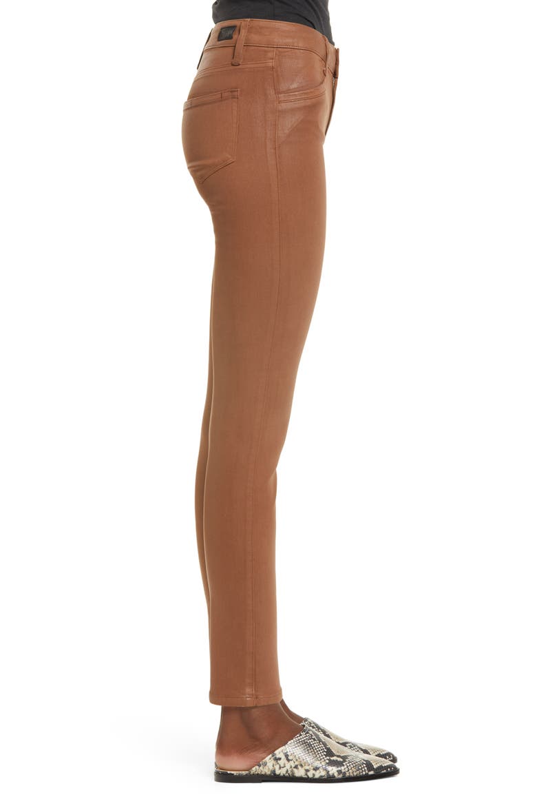 Hoxton High Waist Ankle Skinny Jeans, Alternate, color, COGNAC LUXE COATING