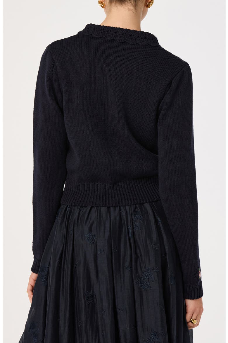 Dallyn Embroidered Cardigan, Alternate, color, NAVY FLORAL