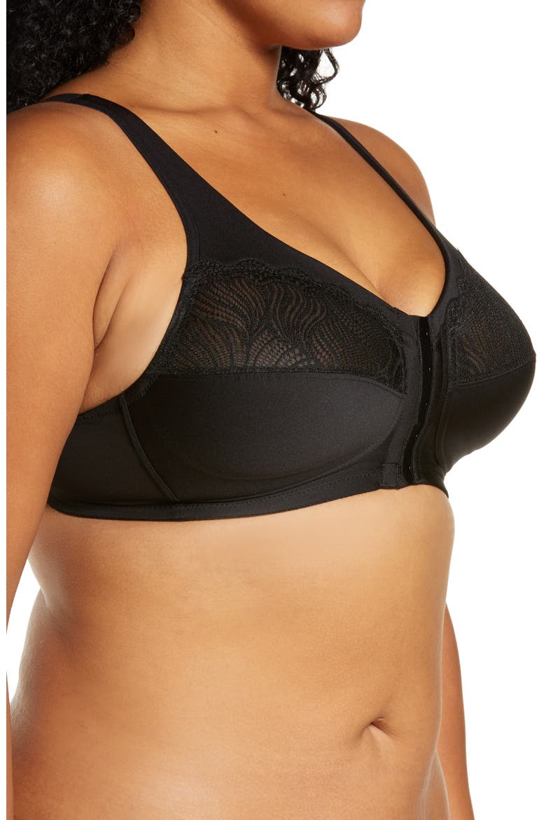 MagicLift® Front Close Full Figure Bra, Alternate, color, BLACK