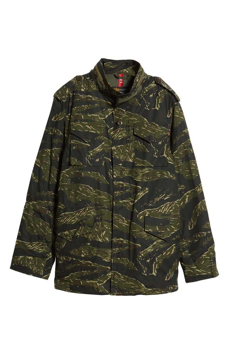 Alpha Industries M-65 Defender Waxed Camo Field Jacket, Alternate, color, 