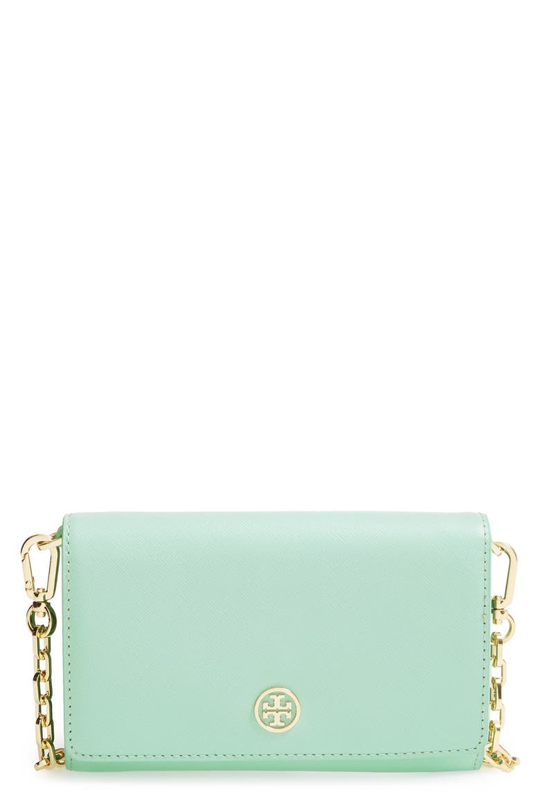 'Robinson' Leather Wallet on a Chain, Main, color, MINT