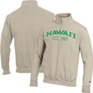 Champion Men's Champion Cream Hawaii Rainbow Warriors Established Date Quarter-Zip Pullover