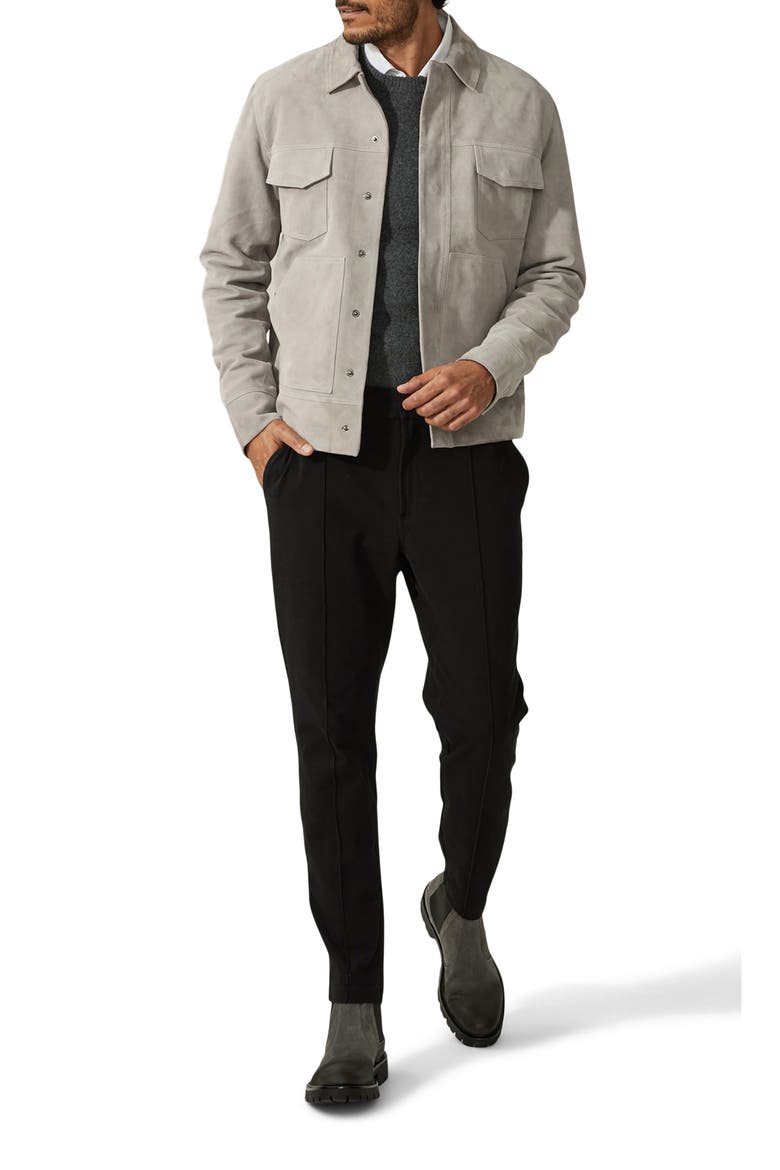 Suede Jacket, Alternate, color, FROST GREY