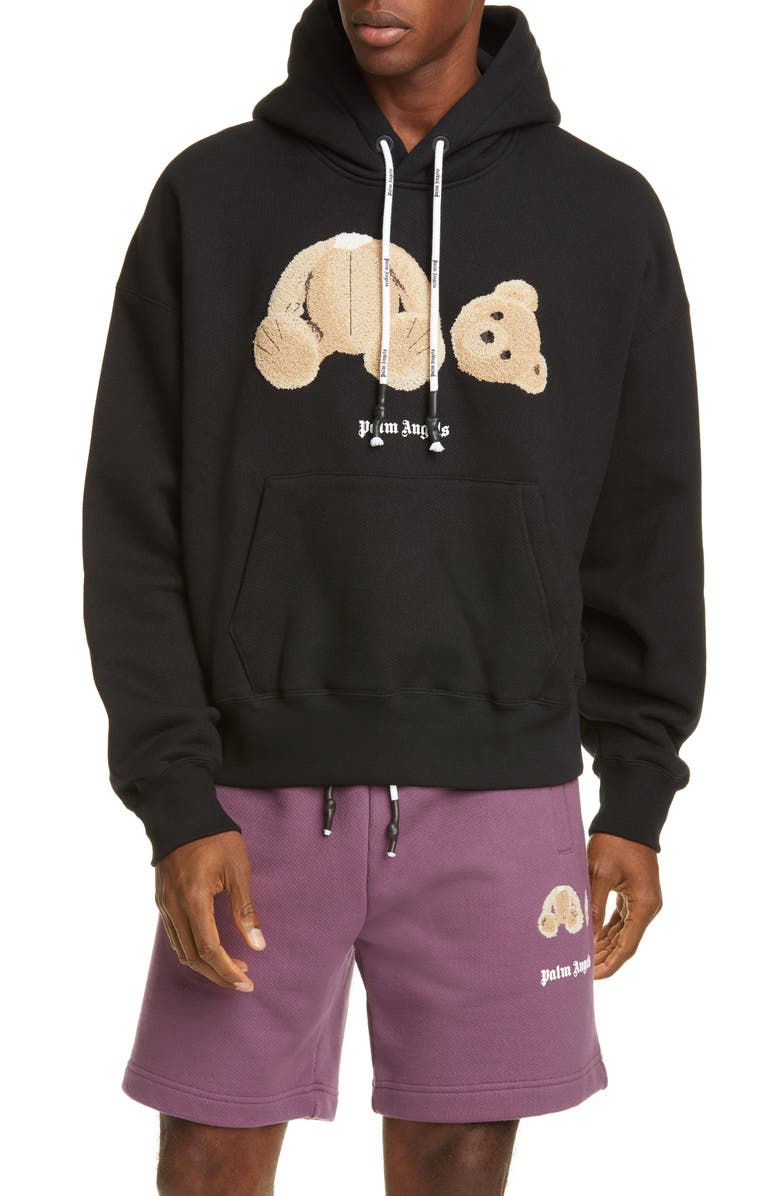Palm Angels Bear Crop Hoodie, Main, color, 