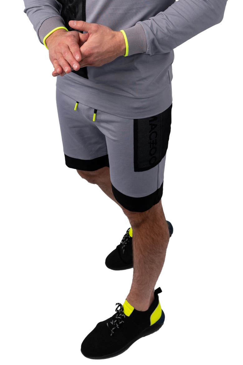Net Grey Stretch Cotton Shorts, Alternate, color, GREY