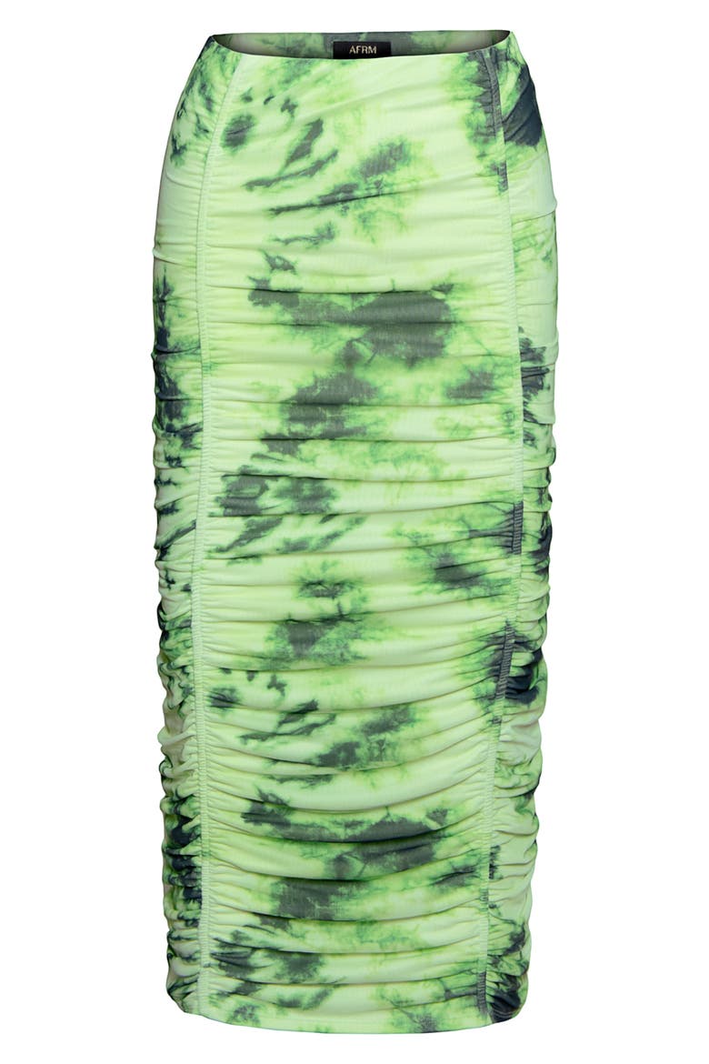 Venice Ruched Skirt, Main, color, LIME GREEN TIE DYE