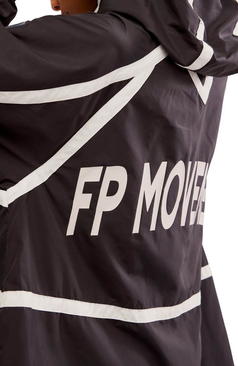 Free People FP Movement Care Like the Wind Anorak, Alternate, color, Black Logo Combo