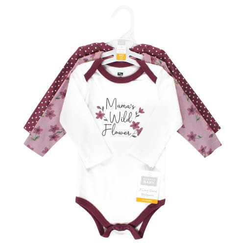 Hudson Baby Little Soft Cotton Long-sleeve One-piece 3pk