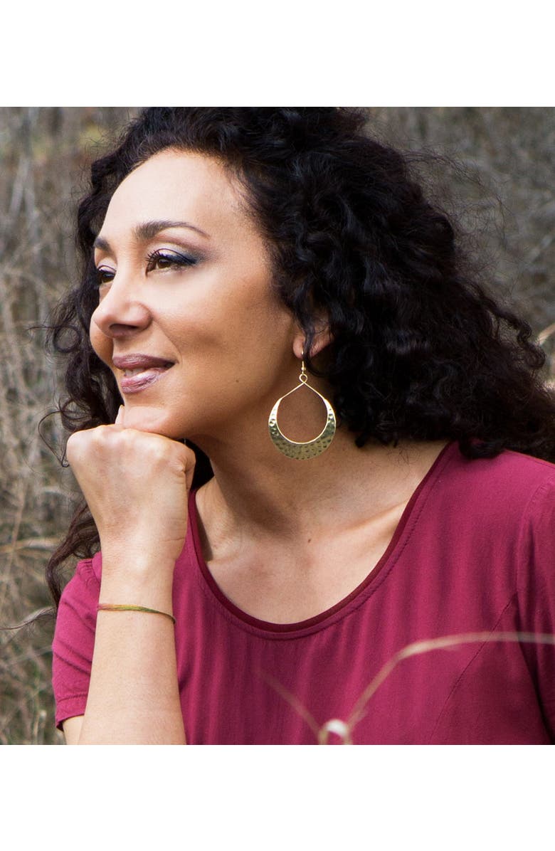 Matr Boomie Lunar Crescent Hammered Hoop Earrings, Alternate, color, Gold