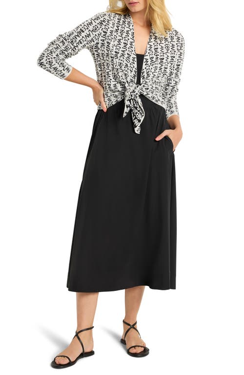 Nz Active By Nic+zoe Tech Stretch Mixed Media Dress In Black Onyx
