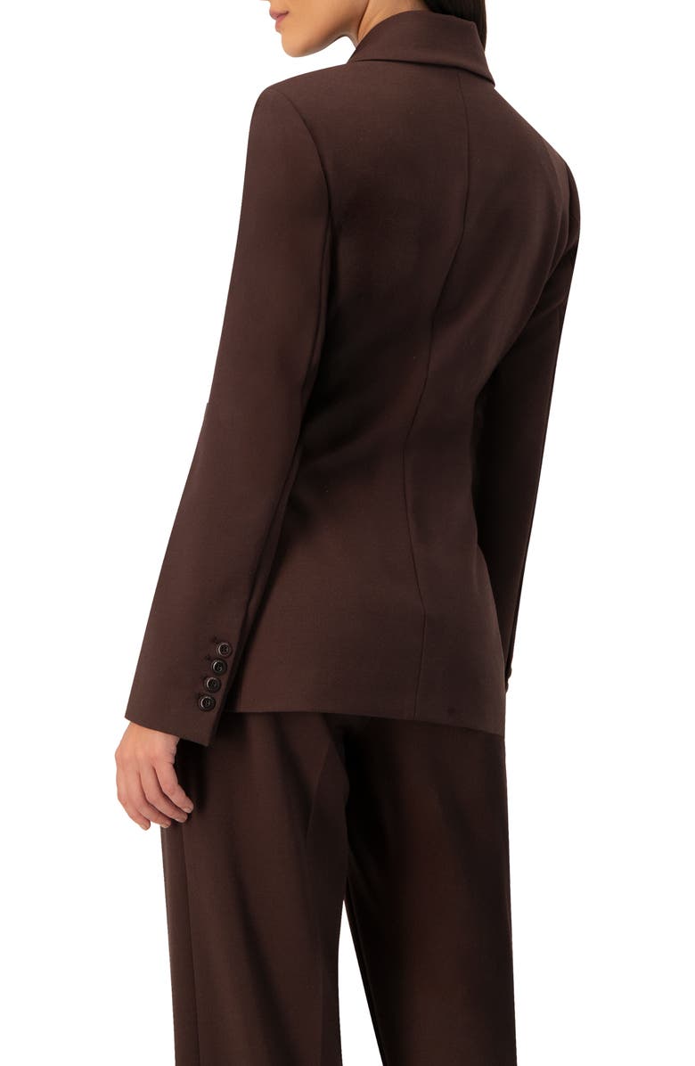 IVONNE Tailored Double Breasted Blazer, Alternate, color, Brown