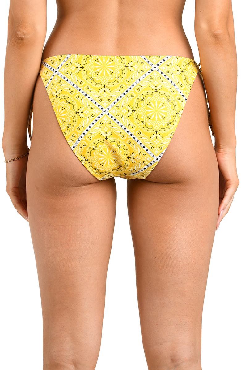 Citrus Sunshine Side Tie Bikini Bottoms, Alternate, color, Dandelion