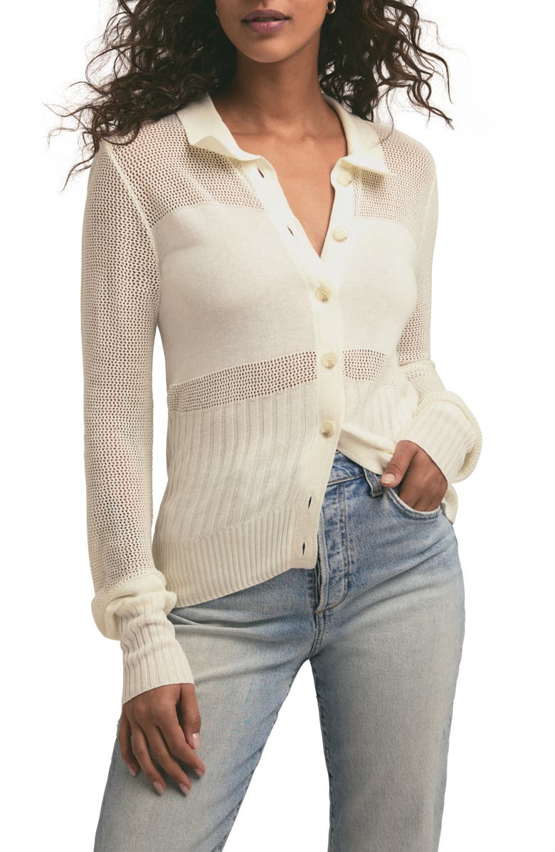 Favorite Daughter The Flawless Open Stitch Cardigan, Main, color, Ivory