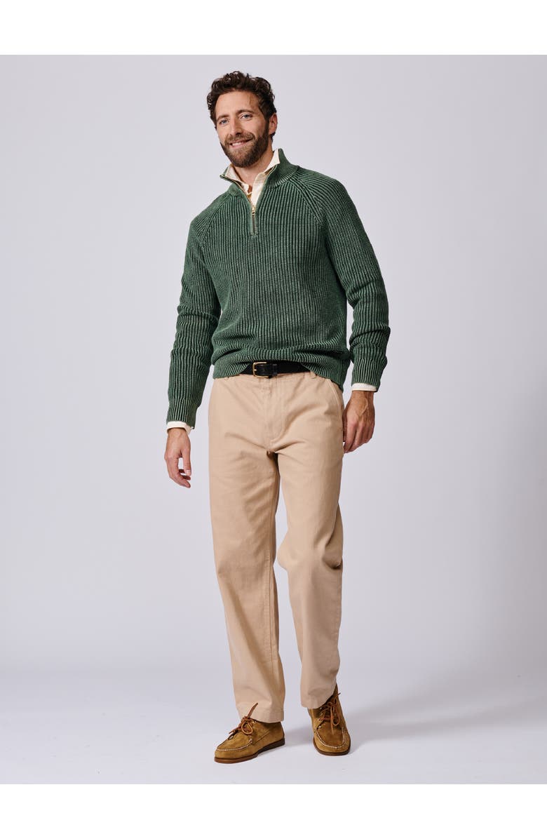 Aubin Martin Zip Neck Long Sleeve Jumper, Alternate, color, Khaki