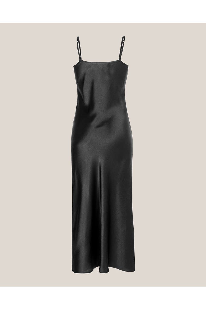 Angelica silk long nighty, Alternate, color, Black