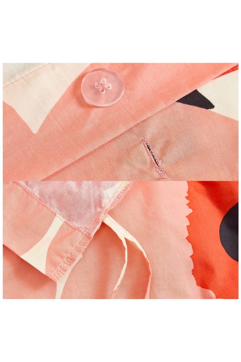 Unikko Cotton Percale Duvet Cover & Shams Set, Alternate, color, MEDIUM / DARK PINK