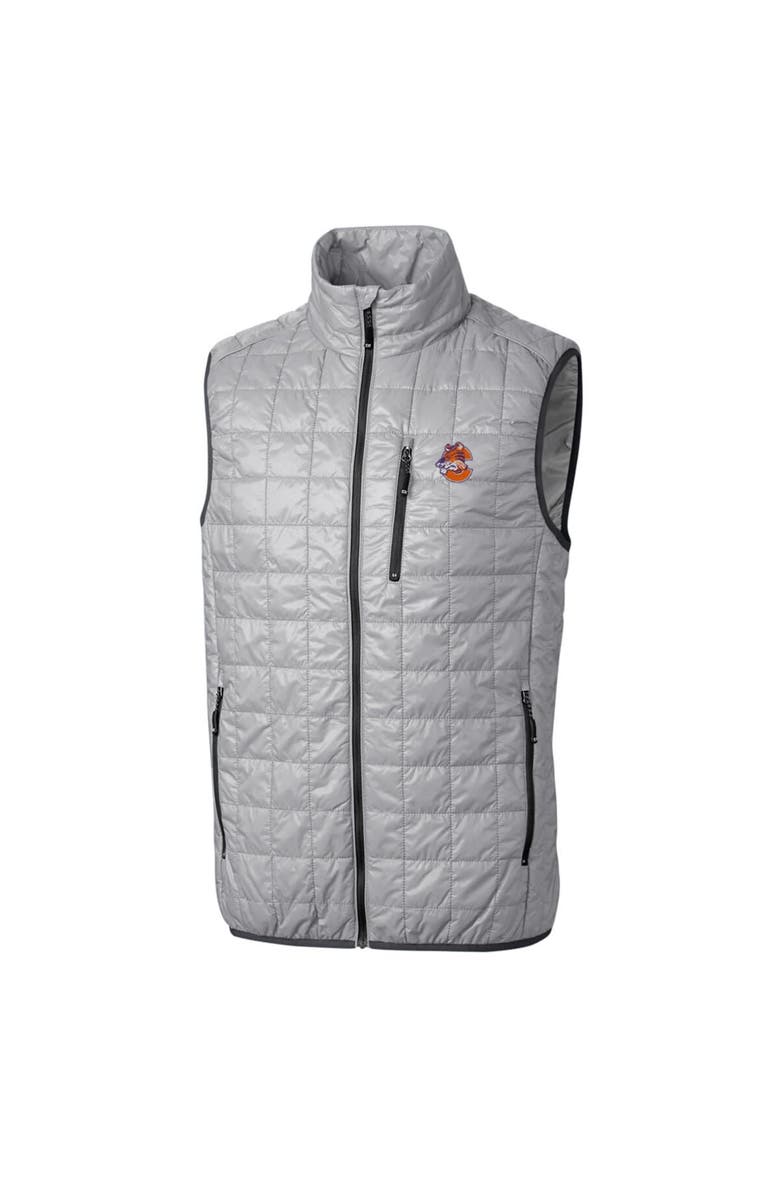 Cutter & Buck Men's Cutter & Buck Gray Clemson Tigers Big & Tall College Vault Rainier Full-Zip Vest, Main, color, 