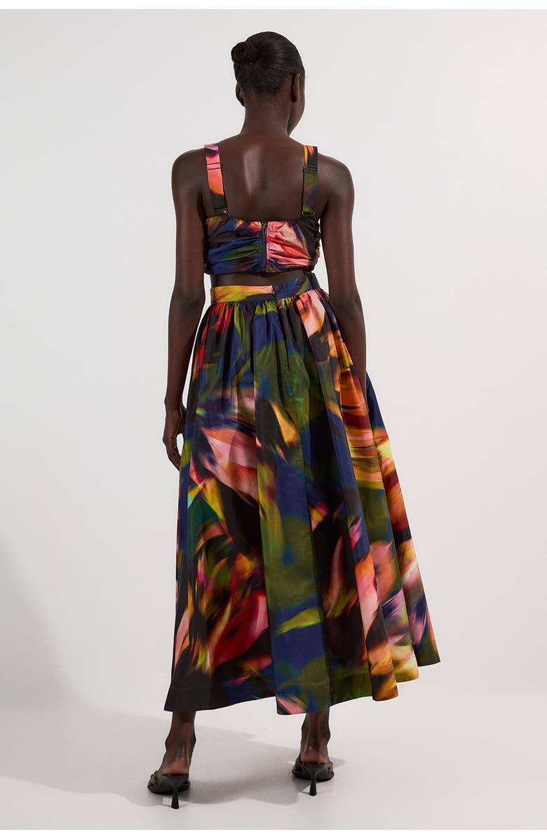 Karen Millen Blurred Floral Taffeta Maxi Dress, Alternate, color, Multi