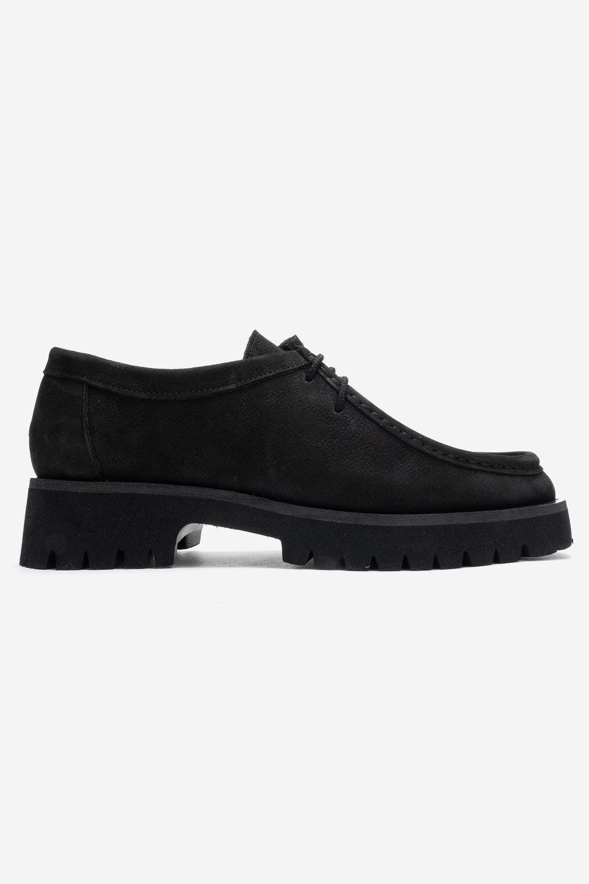 Talia Leather Lace Up Loafer, Alternate, color, Black Nubuck