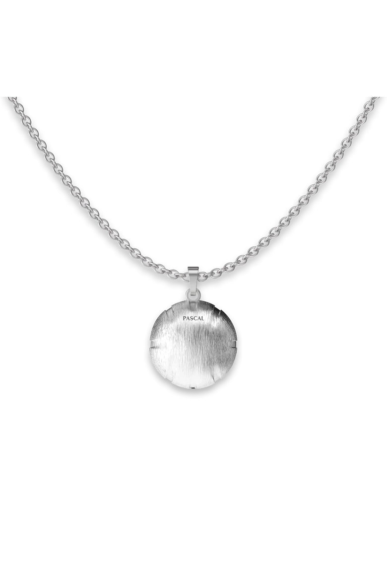 The Basketball Leaking Ball Linear Diamond Necklace, Alternate, color, Silver / Black Diamond