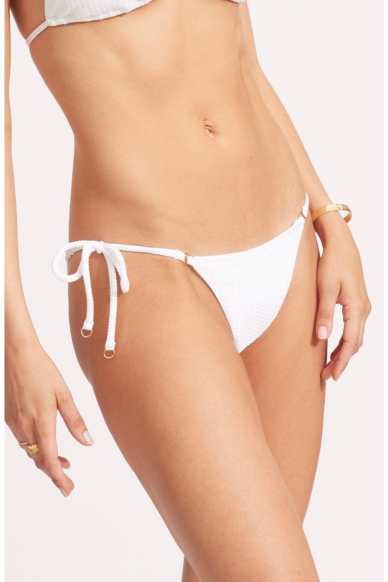 Rio Side Tie Bikini Bottoms, Alternate, color, WHITE
