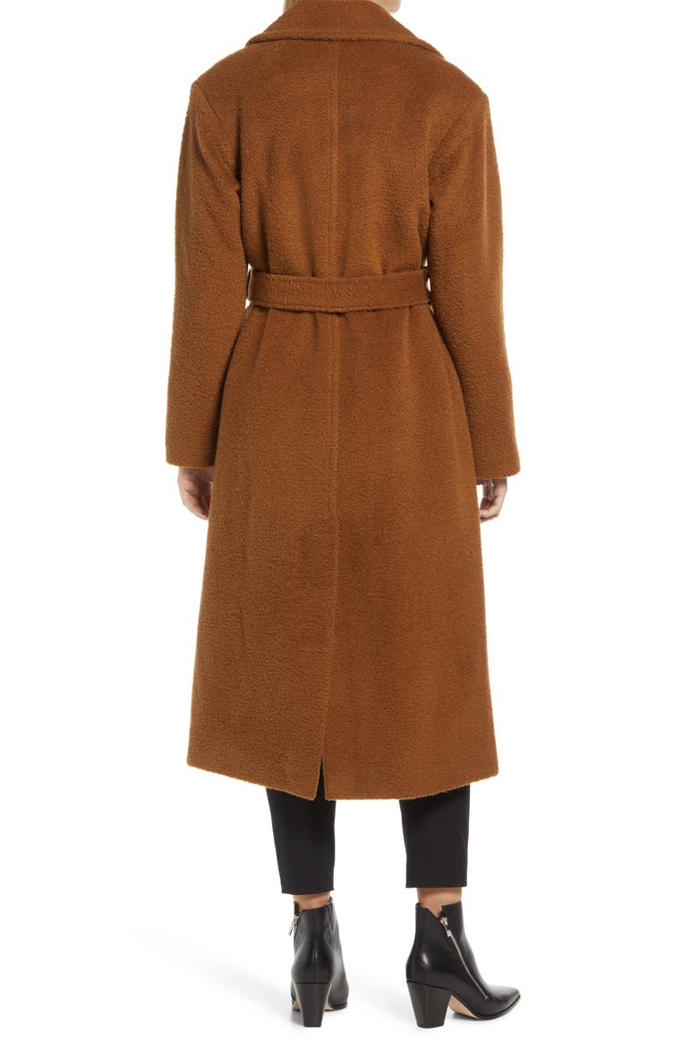 Belted Wool Blend Wrap Coat, Alternate, color, BROWN MINK