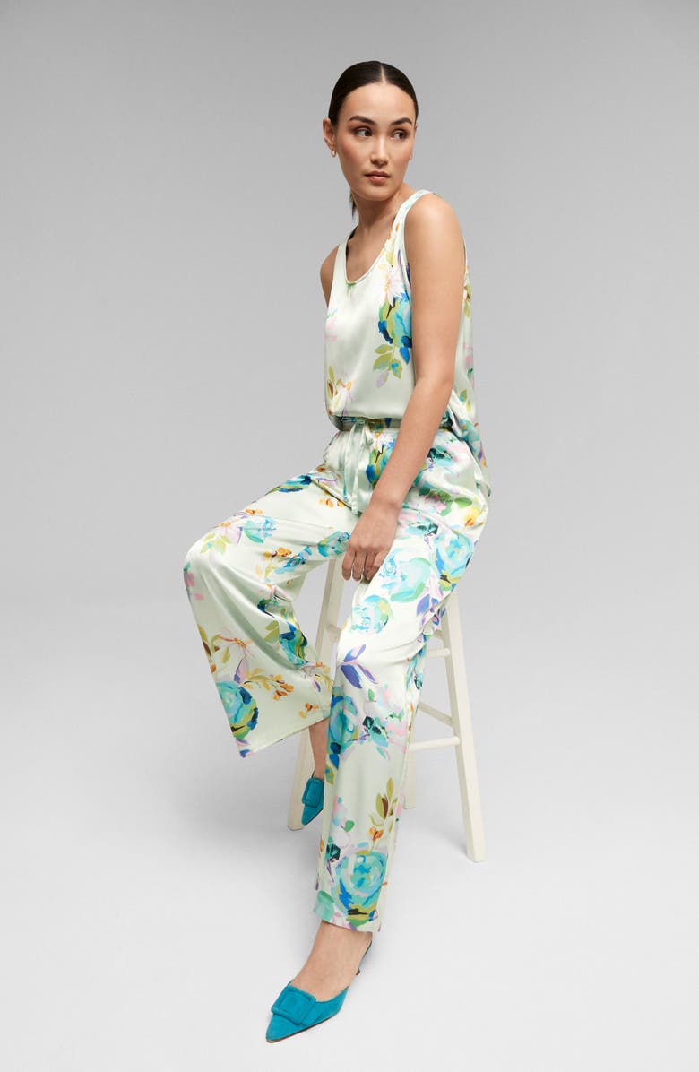 Isaac Mizrahi New York Print Satin Tank, Alternate, color, 