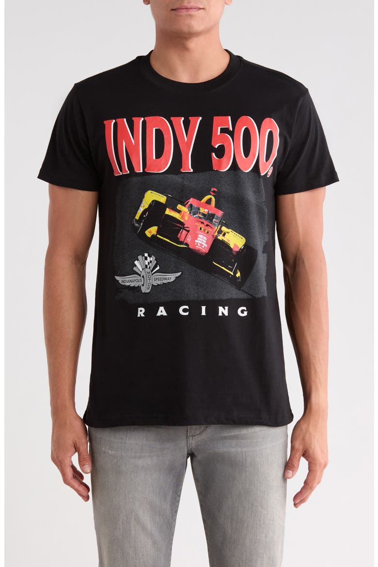 Racing Graphic T-Shirt, Main, color, BLACK