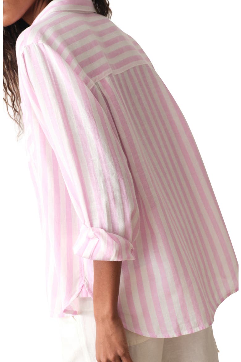 Jane Relaxed Fit Stripe Button-Up Shirt, Alternate, color, LAVENDER AND WHITE STRIPE