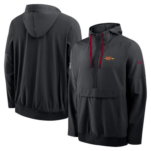 Men's Nike Black Washington Commanders Sideline Broken Rules Alternate Anorak Half-Zip Hooded Jacket