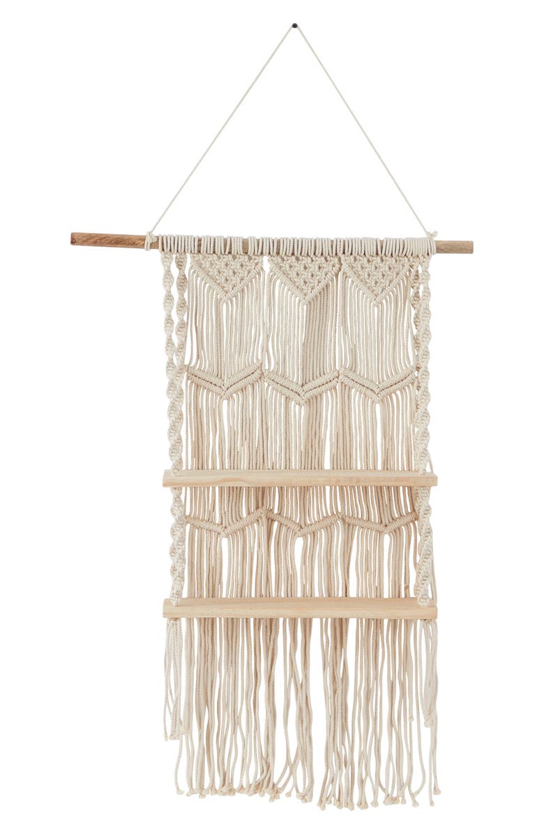 Novogratz Macramé Hanging Wall Shelf, Alternate, color,