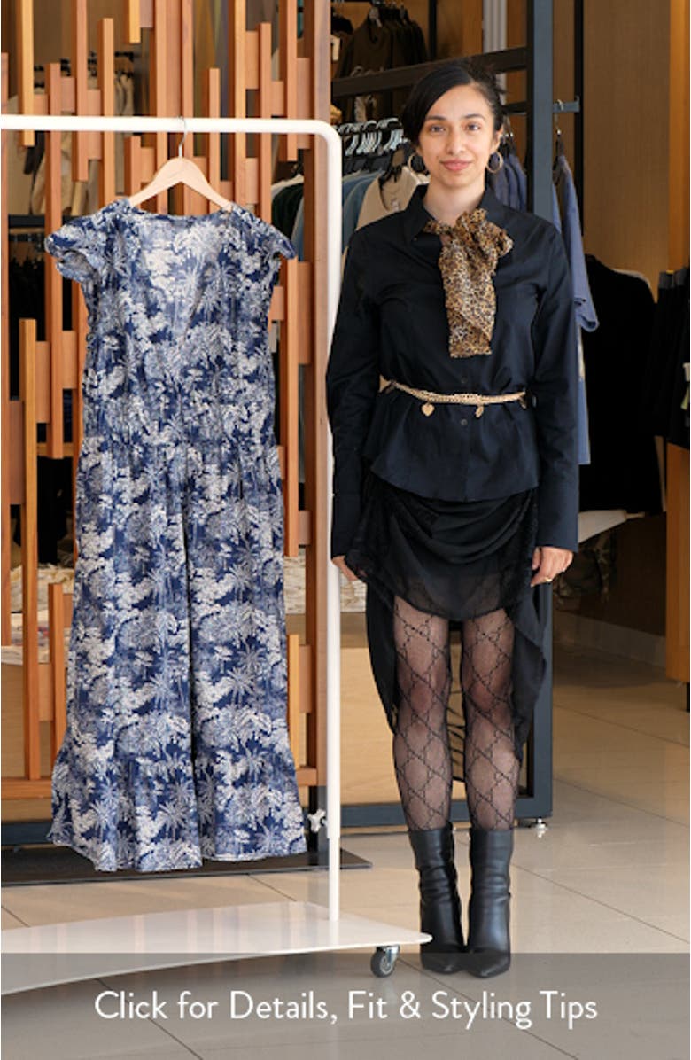 Ruffle Hem Cotton Stretch Poplin Dress, sales video thumbnail