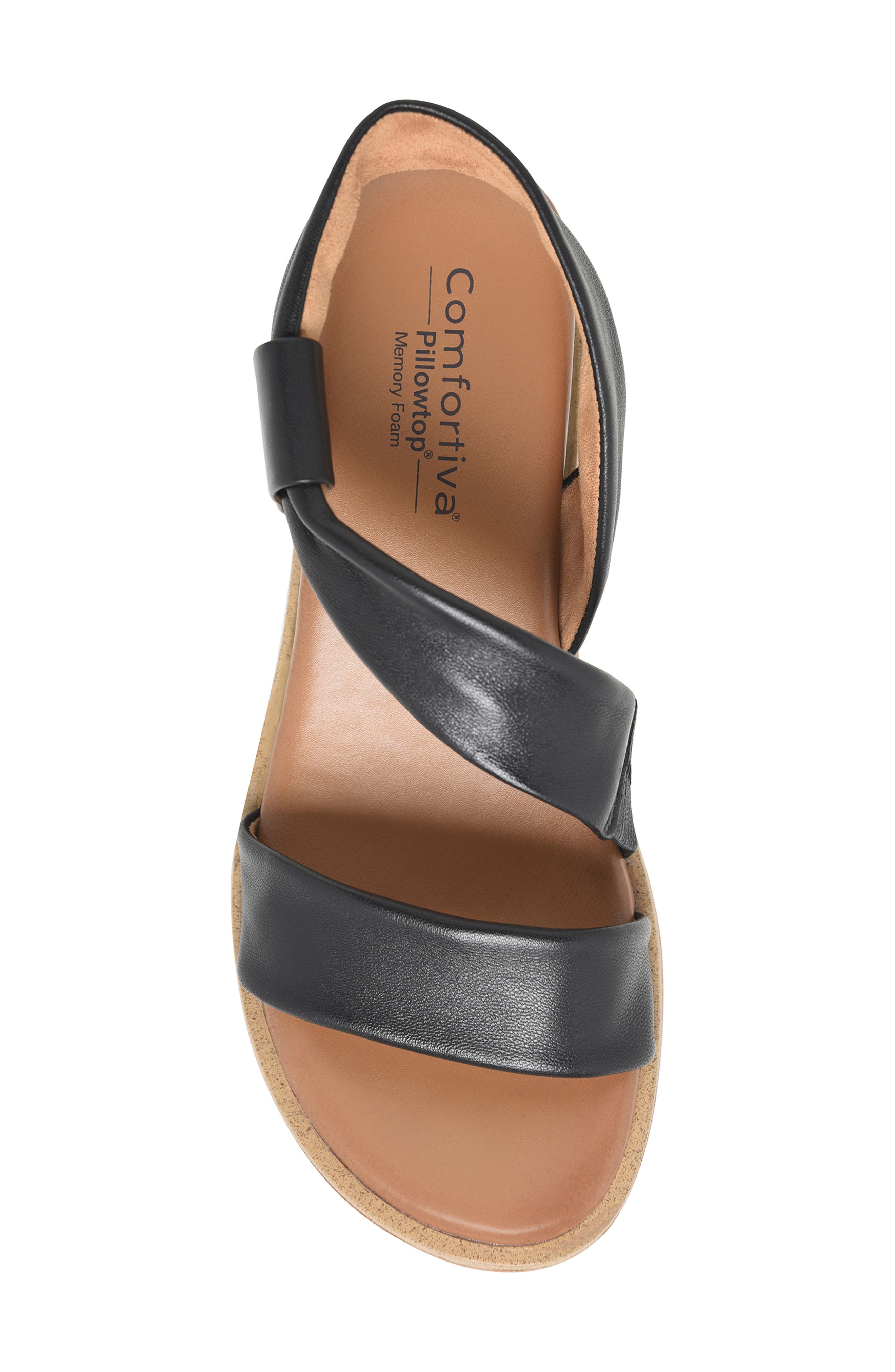 Comfortiva Marcy Wedge Sandal, Alternate, color, Black