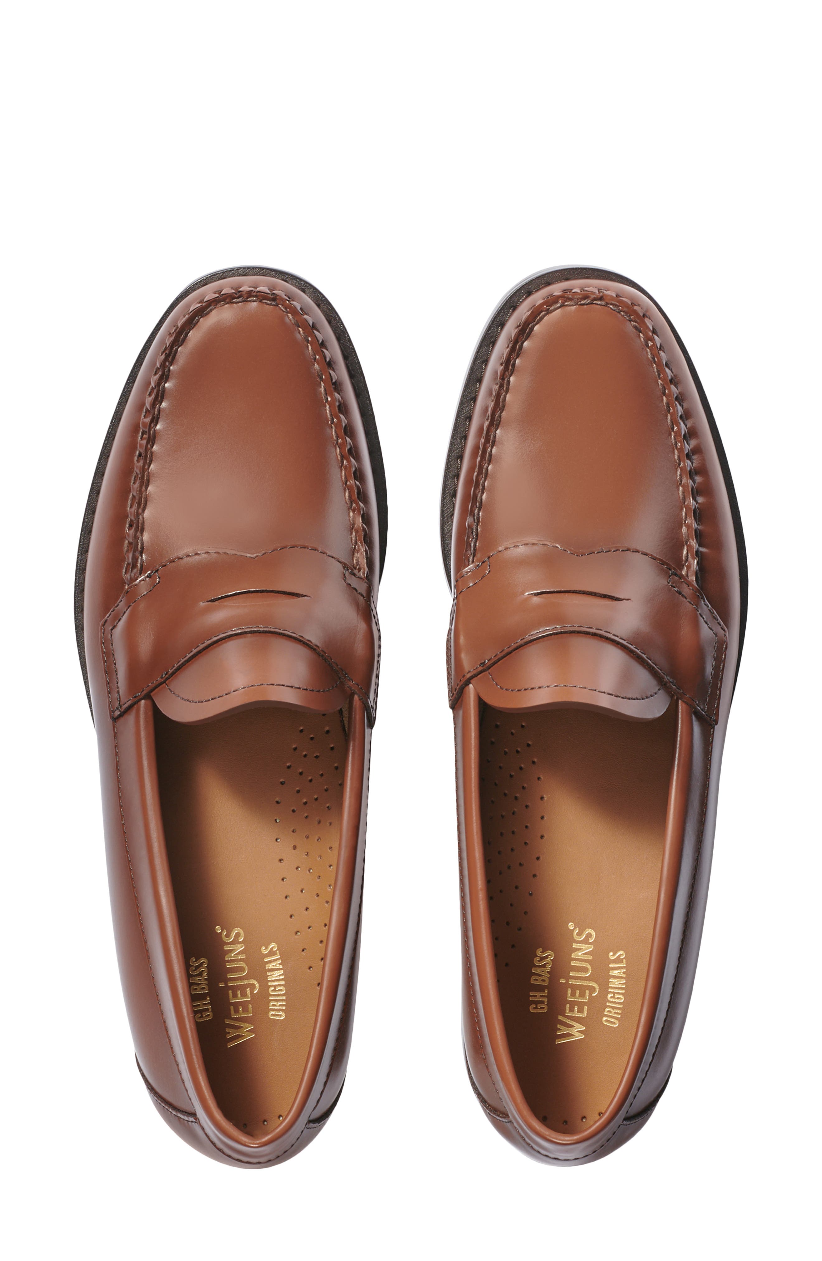 G.H.BASS Logan Leather Penny Loafer, Alternate, color, Cognac