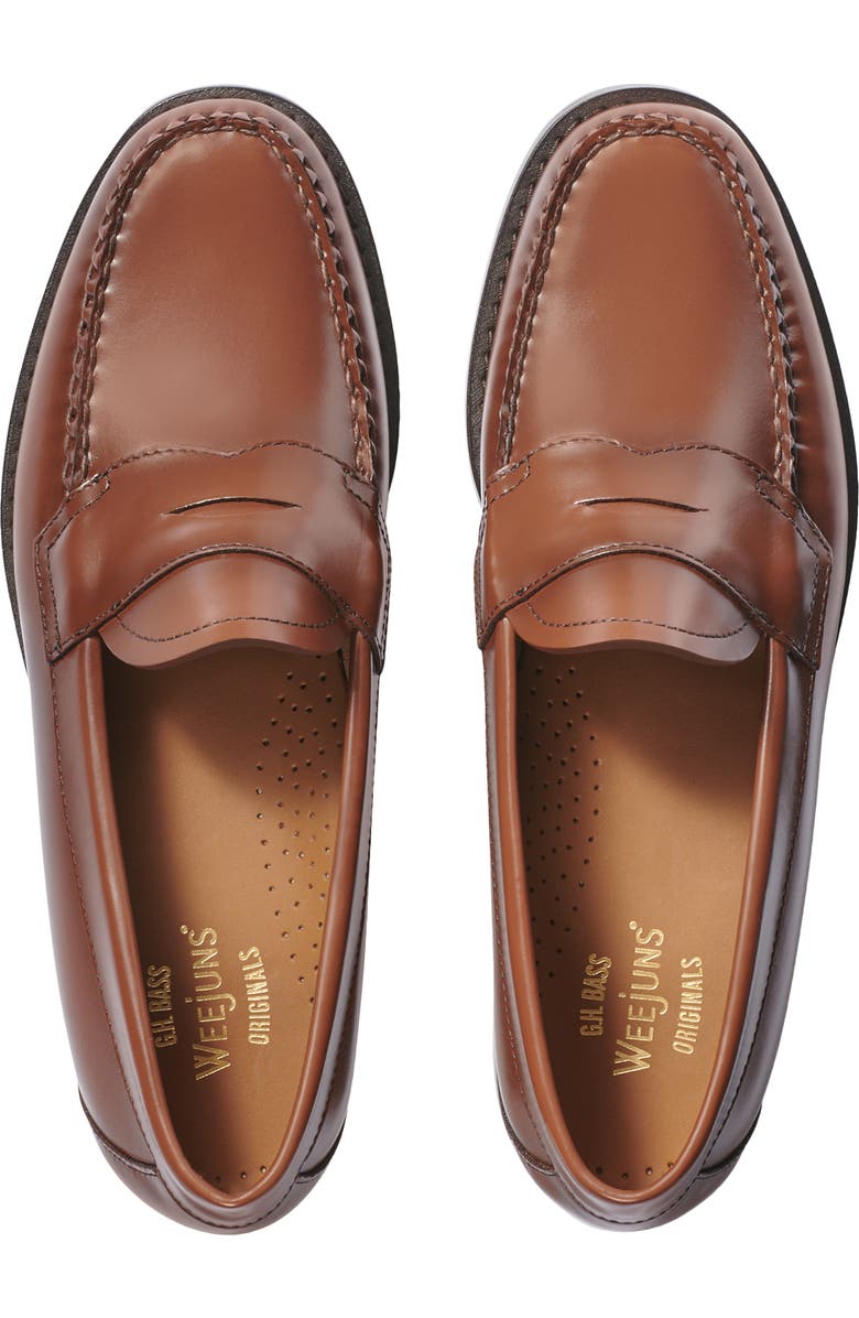 G.H.BASS Logan Leather Penny Loafer, Alternate, color, Cognac