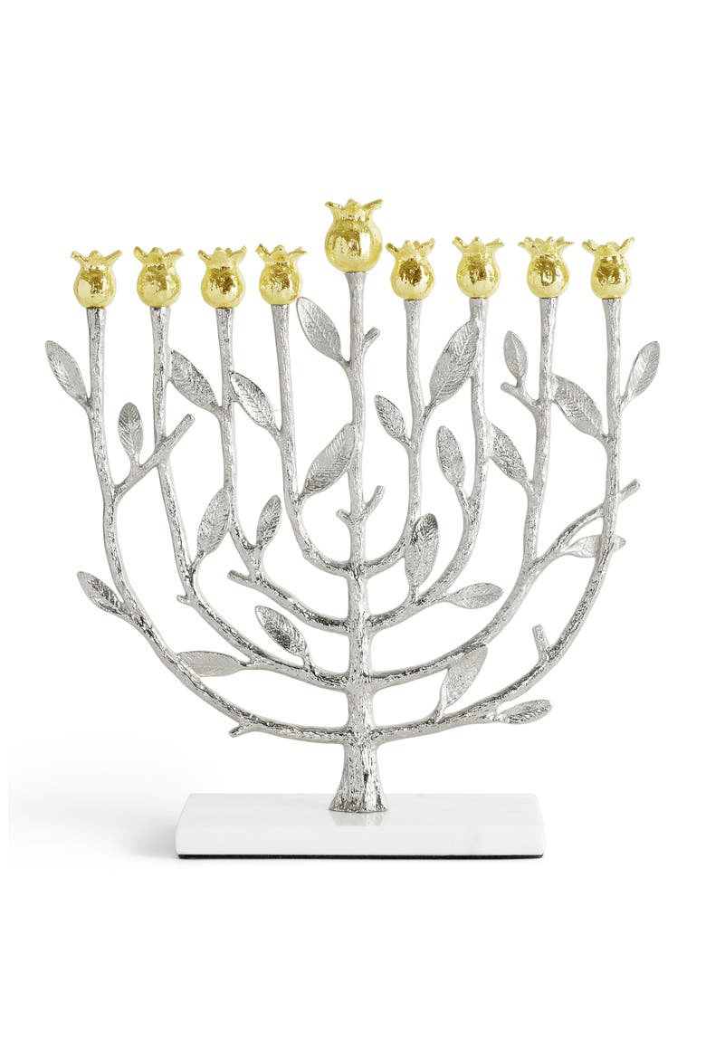 Pomegranate Menorah, Main, color, GOLD/ SILVER