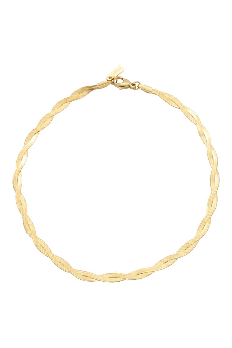 Twisted Chain Anklet, Main, color, GOLD
