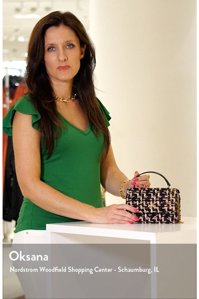 Mini Kira Tweed Wool Blend Top Handle Wallet on a Chain video