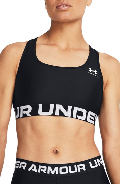 HeatGear® Mid Racerback Logo Jacquard Sports Bra