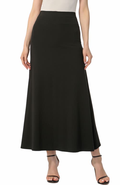 Kimi & Kai Waist Ruched Maxi Skirt In Black